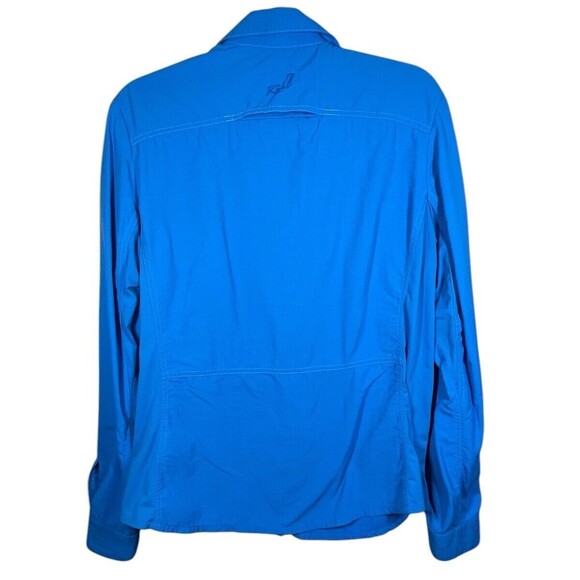 Kuhl Sojourn Button Up Top Teal Shirt Long Sleeve Roll Tab Women's 108846 Sz L - Picture 2 of 12